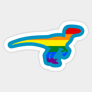 Velociraptor LGBTQ Pride Dino Design Sticker